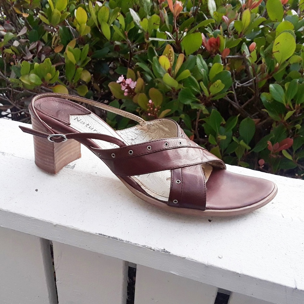 SOLD! Natualizer Leather Block Heel Sandals, Italy